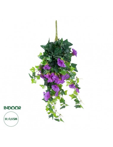 GloboStar® Artificial Garden  MORNING GLORY HANGIN PLANT 21132 Τεχνητό Διακοσμητικό Κρεμαστό  Κλαδί Ορτανσίας Y65cm