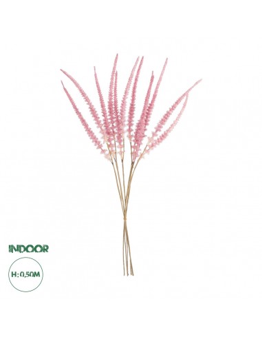 GloboStar® Artificial Garden PALE PINK SAGE BOUQUET 21090 Τεχνητό Διακοσμητικό Μπουκέτο Στάχι Απαλό Ροζ Y50cm