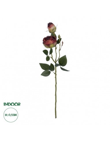 GloboStar® Artificial Garden RED DAMASK CLIMBING ROSE BRANCH 21197 Τεχνητό Διακοσμητικό Κλαδί Τριαντάφυλλο Κόκκινο Y55cm