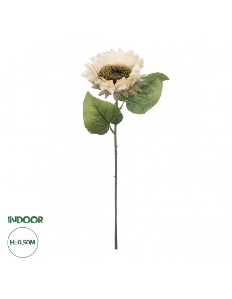 GloboStar® Artificial Garden PINK SUNFLOWER  BRANCH 21111 Τεχνητό Διακοσμητικό Κλαδί Ηλιοτρόπιο Ροζ Y50cm