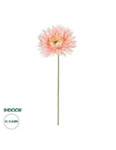 GloboStar® Artificial Garden PINK GERBERA  BRANCH 21105 Τεχνητό Διακοσμητικό Κλαδί Ζέρμπερας Ροζ Y44cm