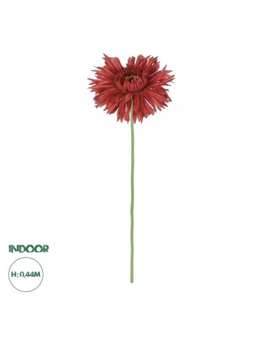 GloboStar® Artificial Garden RED GERBERA BRANCH 21107 Τεχνητό Διακοσμητικό Κλαδί Ζέρμπερας Κόκκινο Y44cm