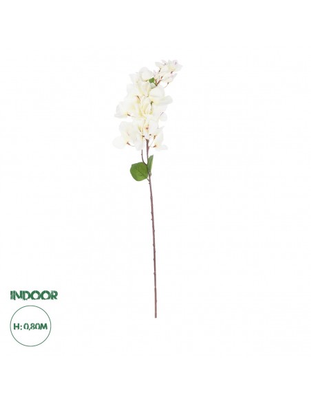GloboStar® Artificial Garden BOUGAUVILLEA BRANCH 20659 Τεχνητό Διακοσμητικό Κλαδί Μπουκανβίλιας Λευκή Y80cm
