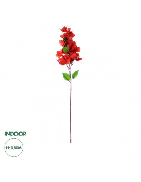 GloboStar® Artificial Garden BOUGAUVILLEA BRANCH 20662 Τεχνητό Διακοσμητικό Κλαδί Μπουκανβίλιας Κόκκινο Κεραμιδί Y80cm