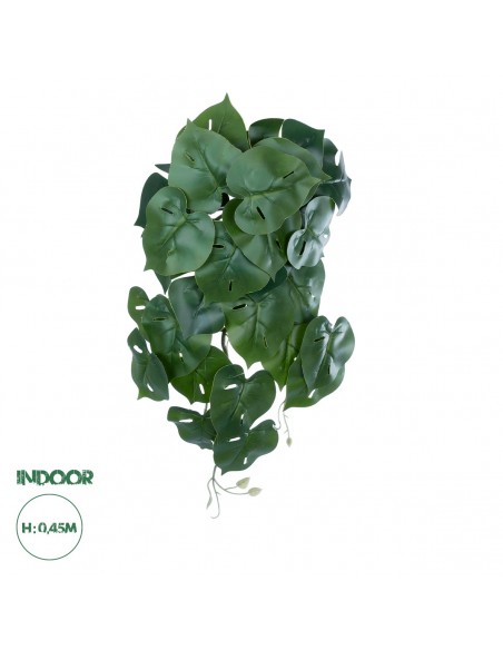 GloboStar® Artificial Garden MONSTERA HANGING PLANT 20613 Τεχνητό Διακοσμητικό Κρεμαστό Φυτό Μονστέρα Υ45cm