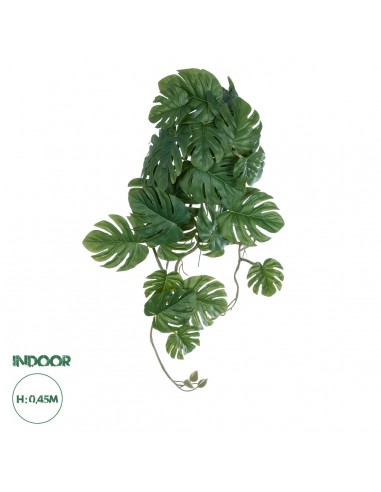 GloboStar® Artificial Garden MONSTERA HANGING PLANT 20605 Τεχνητό Διακοσμητικό Κρεμαστό Φυτό Μονστέρα Υ45cm