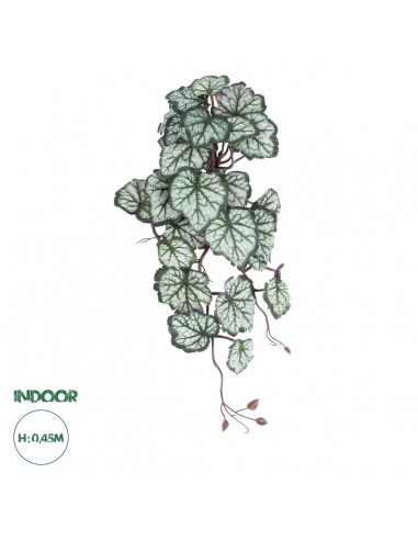 GloboStar® Artificial Garden REX BEGONIA HANGING PLANT 20604 Τεχνητό Διακοσμητικό Κρεμαστό Φυτό Βιγόνια Υ45cm