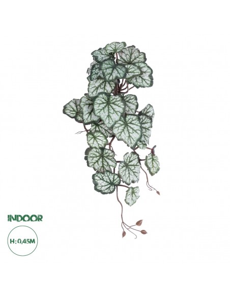 GloboStar® Artificial Garden REX BEGONIA HANGING PLANT 20604 Τεχνητό Διακοσμητικό Κρεμαστό Φυτό Βιγόνια Υ45cm
