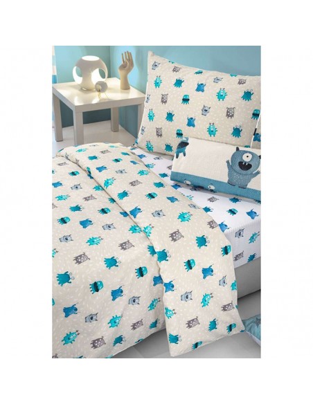 Σετ Σεντόνια Παιδικά 165x250 Monsters Blue
