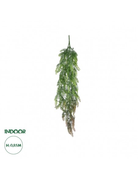 GloboStar® Artificial Garden HANGING FERN 20842 Τεχνητό Διακοσμητικό Κρεμαστό Φυτό Φτέρη Μ25 x Π12 x Υ85cm
