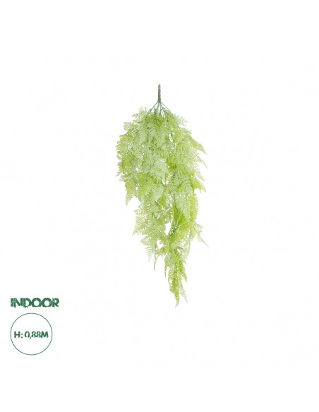 GloboStar® Artificial Garden HANGING FERN 20806 Τεχνητό Διακοσμητικό Κρεμαστό Φυτό Φτέρη Μ40 x Π20 x Υ88cm
