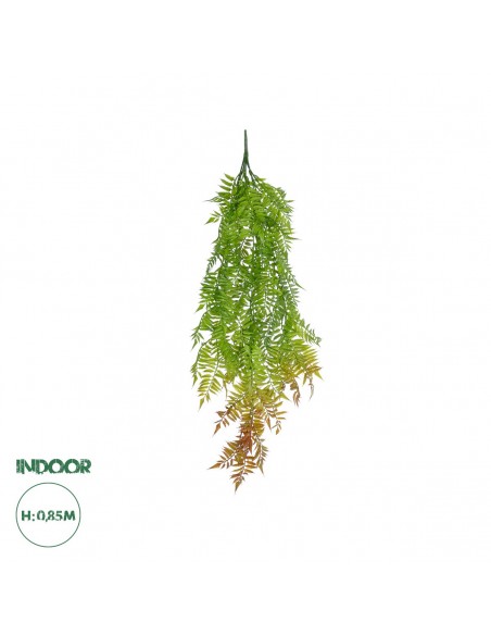 GloboStar® Artificial Garden HANGING FERN 20854 Τεχνητό Διακοσμητικό Κρεμαστό Φυτό Φτέρη Μ30 x Π14 x Υ85cm