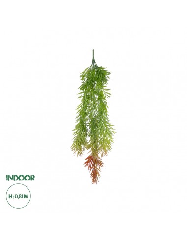 GloboStar® Artificial Garden HANGING BARLEY 20858 Τεχνητό Διακοσμητικό Κρεμαστό Φυτό Κριθάρι Μ26 x Π15 x Υ81cm