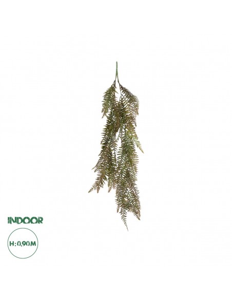 GloboStar® Artificial Garden HANGING FERN 20860 Τεχνητό Διακοσμητικό Κρεμαστό Φυτό Φτέρη Μ28 x Π15 x Υ90cm