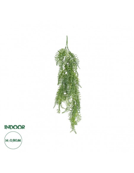 GloboStar® Artificial Garden HANGING FERN 20861 Τεχνητό Διακοσμητικό Κρεμαστό Φυτό Φτέρη Μ28 x Π15 x Υ90cm