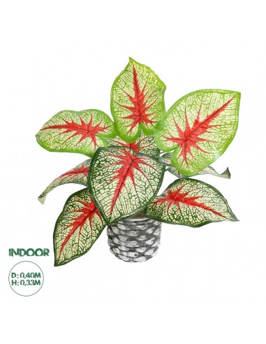 GloboStar® Artificial Garden CALADIUM 20891 Τεχνητό Διακοσμητικό Φυτό Τροπικό Φυτό Φ40 x Υ33cm