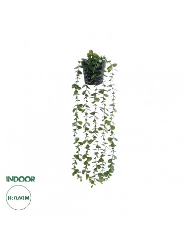 GloboStar® Artificial Garden HANGING EUCALYPTUS LEAF 20884 - Τεχνητό Κρεμαστό Διακοσμητικό Φυτό Φύλλα Ευκάλυπτου Φ17 x Y60cm