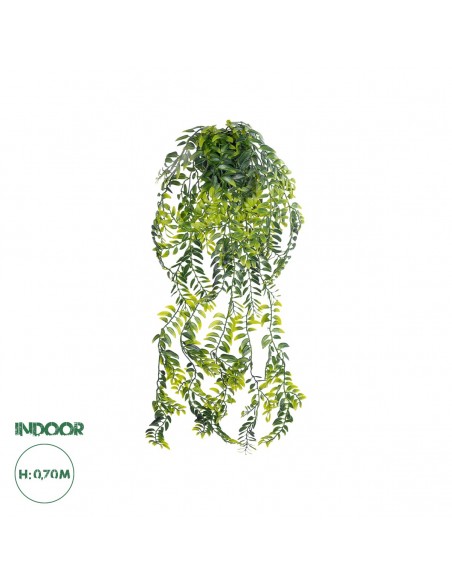 GloboStar® Artificial Garden HANGING FERN 20877 - Τεχνητό Κρεμαστό Διακοσμητικό Φυτό Φτέρη  Φ23 x Y70cm