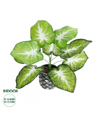 GloboStar® Artificial Garden CALADIUM 20890 Τεχνητό Διακοσμητικό Φυτό Τροπικό Φυτό  Φ40 x Υ33cm