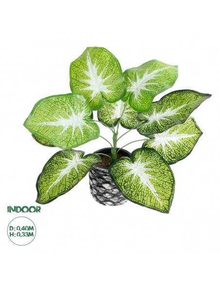 GloboStar® Artificial Garden CALADIUM 20890 Τεχνητό Διακοσμητικό Φυτό Τροπικό Φυτό  Φ40 x Υ33cm