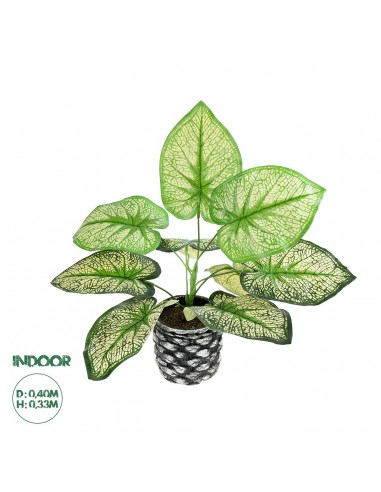 GloboStar® Artificial Garden CALADIUM 20889 Τεχνητό Διακοσμητικό Φυτό Τροπικό Φυτό Φ40 x Υ33cm