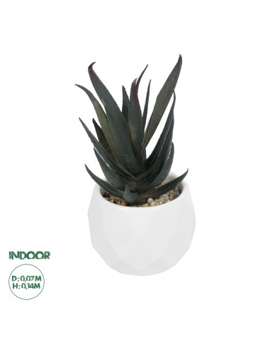 GloboStar® Artificial Garden SUCCULENT ALOE POTTED PLANT 20978 Διακοσμητικό Φυτό Αλόης Φ7 x Υ14cm