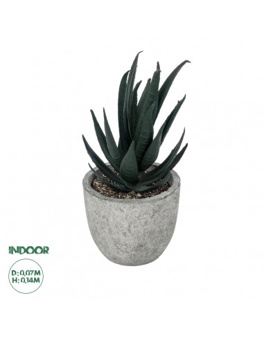 GloboStar® Artificial Garden SUCCULENT ALOE POTTED PLANT 21007 Διακοσμητικό Φυτό Αλόη  Φ7 x Υ14cm