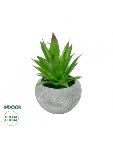 GloboStar® Artificial Garden SUCCULENT ALOE POTTED PLANT 21037 Διακοσμητικό Φυτό Αλόη Φ10 x Υ15cm