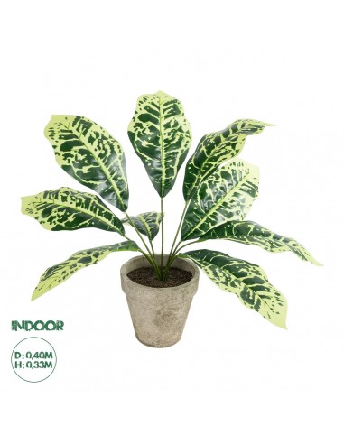 GloboStar® Artificial Garden YELLOW AGLAONEMA POTTED PLANT 20902 Διακοσμητικό Φυτό Κίτρινο Αγλαόνημα Φ40 x Υ33cm