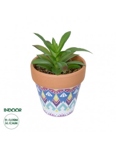 GloboStar® Artificial Garden SUCCULENT ALOE POTTED PLANT 210340 Διακοσμητικό Φυτό Αλόη Φ9 x Υ14cm