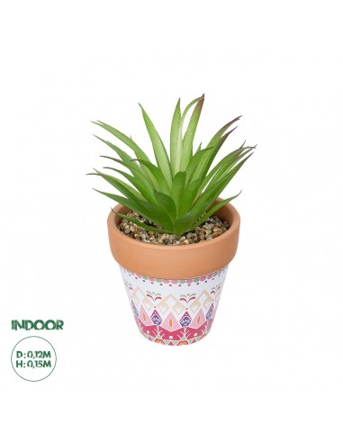 GloboStar® Artificial Garden AIR PLANT NEOPHYTUM POTTED PLANT 21043 Διακοσμητικό Φυτό Νεόφυτο Φ12 x Υ15cm