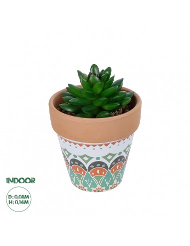 GloboStar® Artificial Garden SUCCULENT SANSEVIERIA POTTED PLANT 21051 Διακοσμητικό Φυτό Σανσεβιέρια  Φ8x Υ14cm