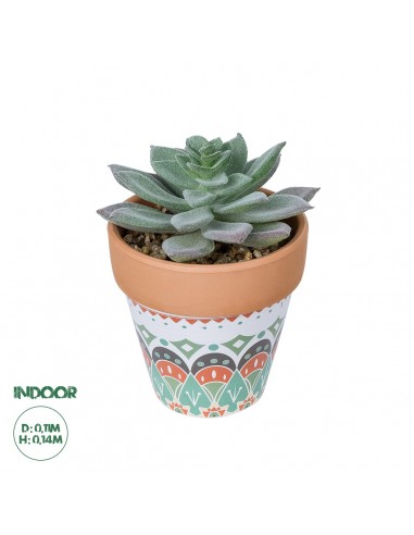 GloboStar® Artificial Garden SUCCULENT SEDEVERIA POTTED PLANT 21041 Διακοσμητικό Φυτό Σεδεβέρια  Φ11x Υ14cm