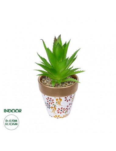 GloboStar® Artificial Garden SUCCULENT ALOE POTTED PLANT 21044 Διακοσμητικό Φυτό Αλόη Φ12 x Υ16cm