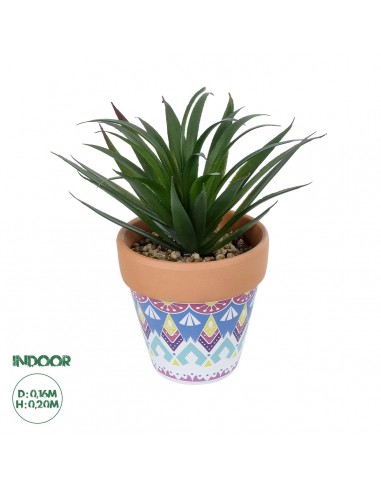 GloboStar® Artificial Garden SUCCULENT SANSEVIERIA POTTED PLANT 21047 Διακοσμητικό Φυτό Σανσεβιέρια  Φ16x Υ20cm