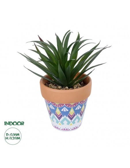 GloboStar® Artificial Garden SUCCULENT SANSEVIERIA POTTED PLANT 21047 Διακοσμητικό Φυτό Σανσεβιέρια  Φ16x Υ20cm