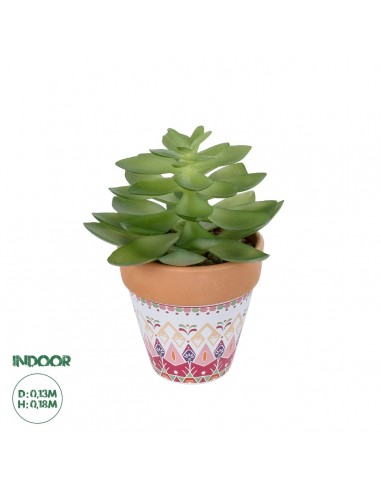 GloboStar® Artificial Garden SUCCULENT ECHEVERIA POTTED PLANT 20948 Διακοσμητικό Φυτό Εχεβέρια Φ13 x Υ18cm