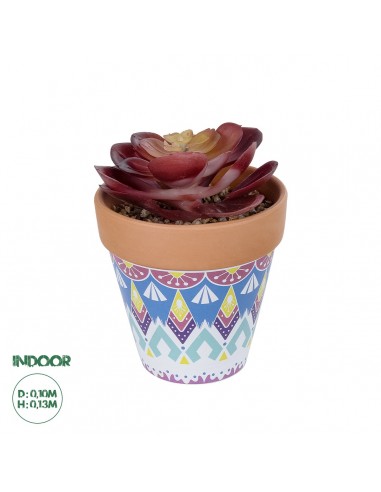 GloboStar® Artificial Garden SUCCULENT ECHEVERIA POTTED PLANT 20950 Διακοσμητικό Φυτό Εχεβέρια Φ10 x Υ13cm