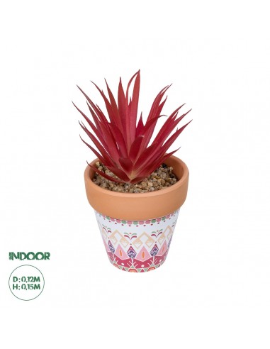 GloboStar® Artificial Garden AIR PLANT NEOPHYTUM POTTED PLANT 21042 Διακοσμητικό Φυτό Νεόφυτο Φ12 x Υ15cm