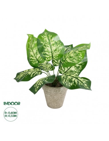 GloboStar® Artificial Garden DIEFFENBACHIA POTTED PLANT 20897 Διακοσμητικό Φυτό Διεφενμπάχια Φ40 x Υ33cm