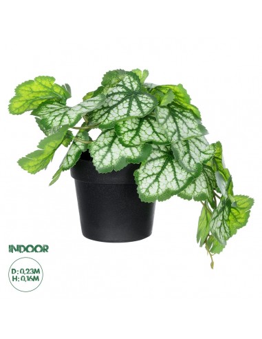 GloboStar® Artificial Garden WHITE BEGONIA PLANT 20947 Διακοσμητικό Φυτό Λευκή Μπιγόνια Φ23 x Υ16cm