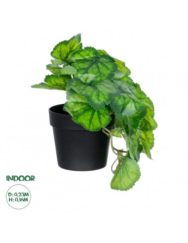 GloboStar® Artificial Garden GREEN BEGONIA PLANT 20949 Διακοσμητικό Φυτό Πράσινη Μπιγόνια Φ23 x Υ16cm