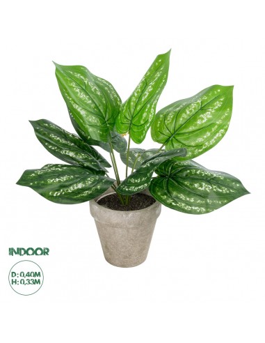 GloboStar® Artificial Garden SILVER POTHOS POTTED PLANT 20896 Διακοσμητικό Φυτό Πόθος Φ40 x Υ33cm