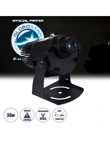 GloboStar® PROJECTOR 51177 LED Προτζέκτορας Διαφημιστικού Λογότυπου GloboStar Official Partner Εξωτερικού Χώρου - 30W AC 220-240V IP20 - Μ22 x Π18.5 x Υ22cm - 2 Χρόνια Εγγύηση