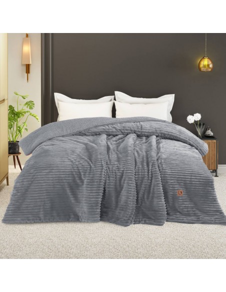 Κουβερτοπάπλωμα Adeline Υπέρδιπλο Γκρι 220 x 240 cm