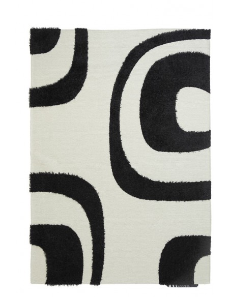 Χαλί Toscana Shaggy SHIRA BLACK WHITE  - 160x230