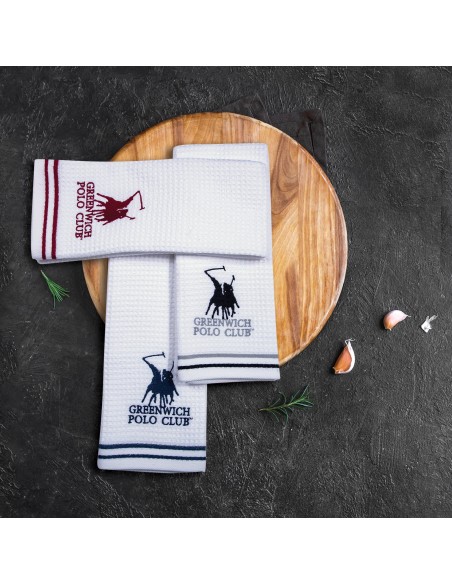 GREENWICH POLO CLUB ΠΕΤΣΕΤΕΣ ΚΟΥΖΙΝΑΣ ΣΕΤ 2TMX 40Χ60 2806 ΛΕΥΚΟ, ΜΠΛΕ