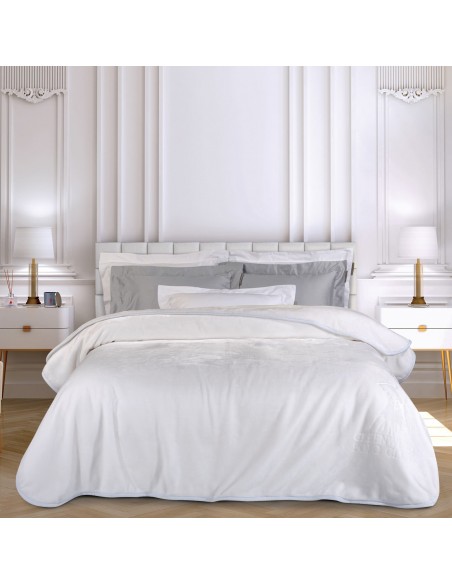 GREENWICH POLO CLUB ΚΟΥΒΕΡΤΑ VELOUR ΜΟΝΗ 3470 ΛΕΥΚΟ