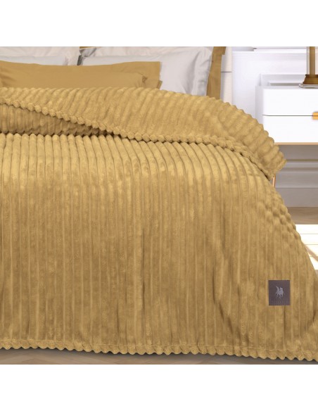 GREENWICH POLO CLUB ΚΟΥΒΕΡΤΑ FLEECE ΥΠΕΡΔΙΠΛH 3488 OCHRE