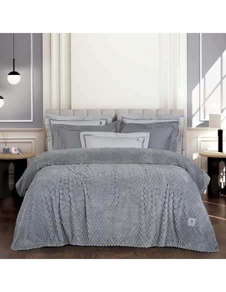 GREENWICH POLO CLUB ΚΟΥΒΕΡΤΑ FLEECE ΥΠΕΡΔΙΠΛH 3476 GREY